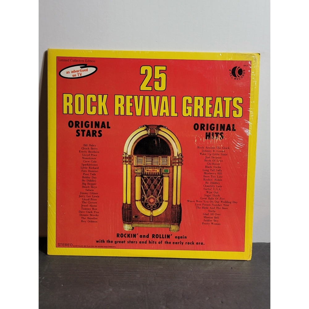 25 Rock Revival Greats 1972 Vinyl Record Album K-Tel RR2 Late 50s Rock & Roll LP